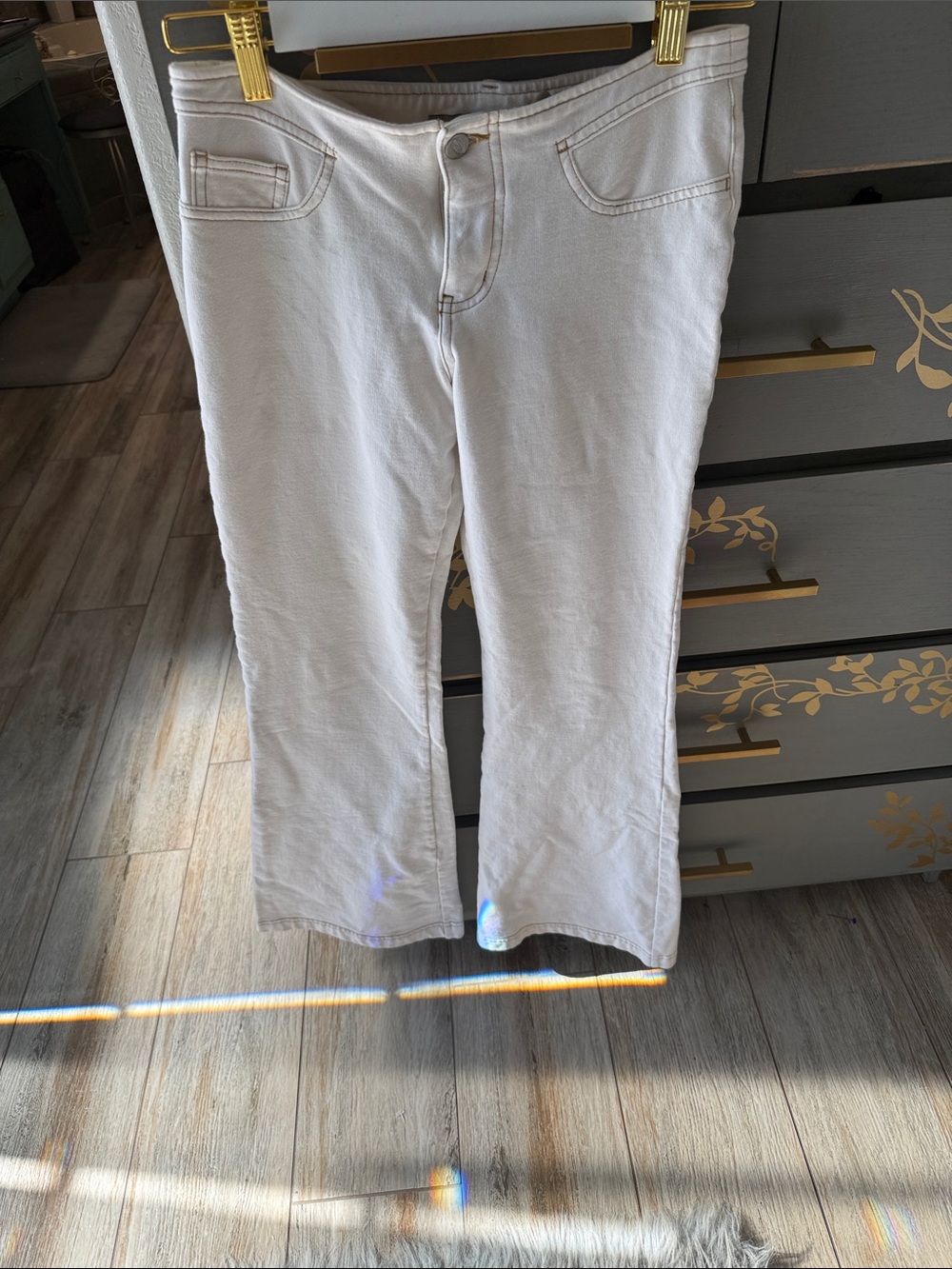 Anthropologie White Boot Cut Jeans
